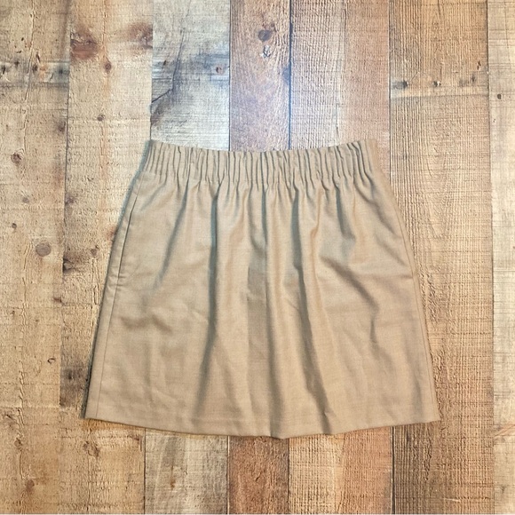 J.Crew Dresses & Skirts - J.Crew Camel Tan Wool Blend Elastic Waist Mini Skirt Pockets Size 8 95435‎ FA17
